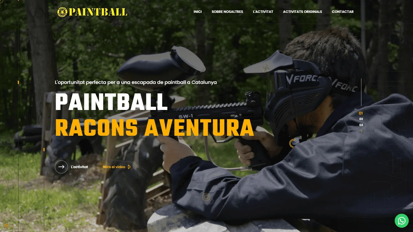 Captura de la web multipage de Racons Aventura (raconsaventura.com), diseñada por Websden